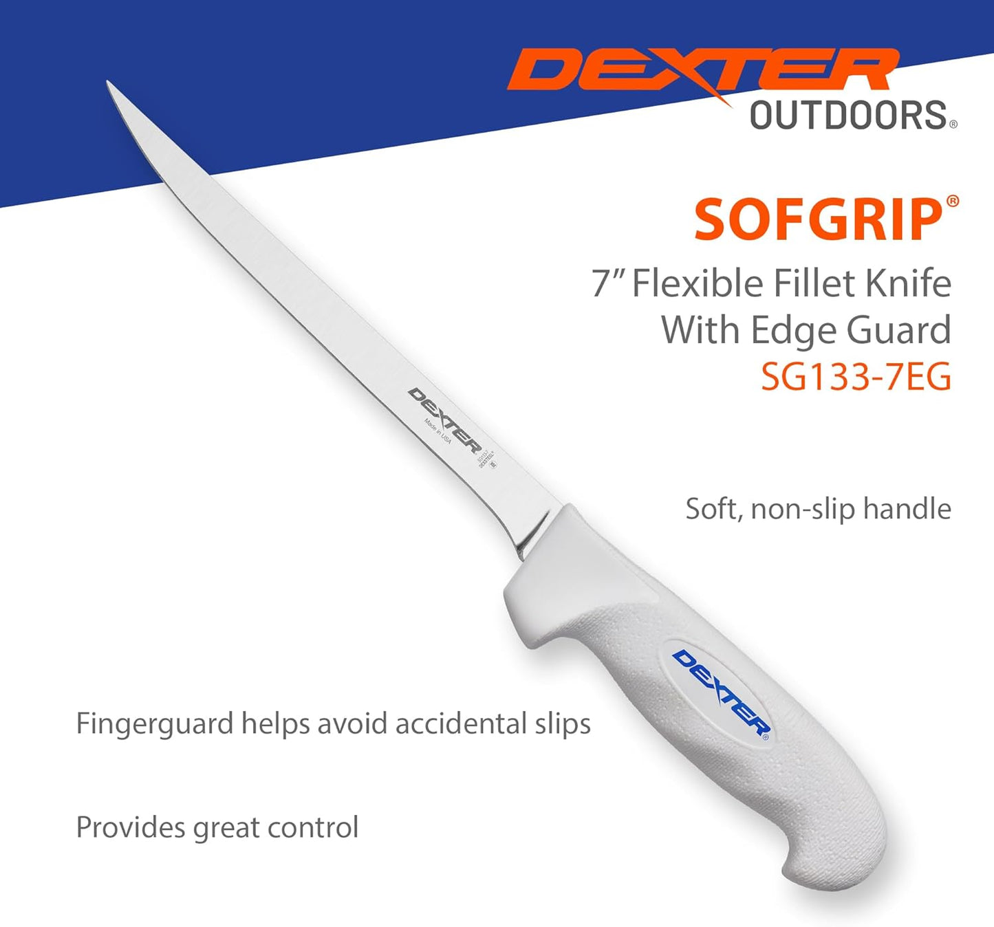 Dexter Outdoors 6" SOFGRIP Fillet Knife | Includes Edge Guard