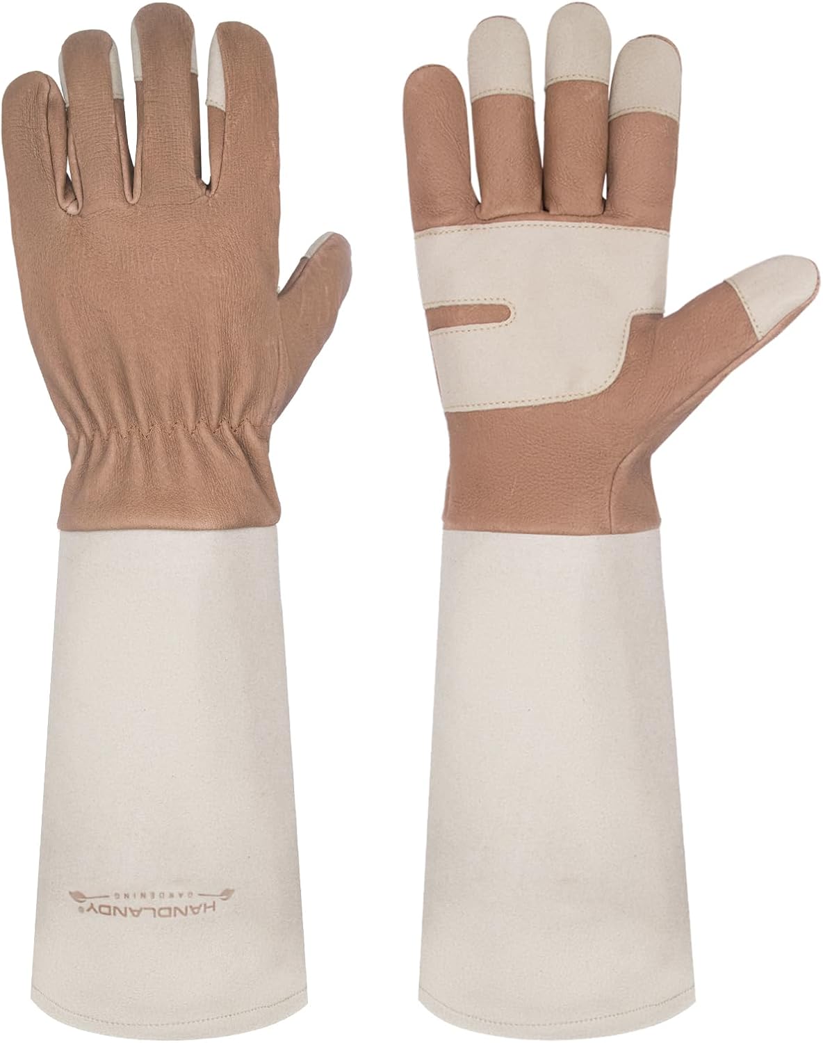 HANDLANDY Rose Pruning Gloves for Men & Women, Long Thorn Proof Gardening Gloves, Breathable Pigskin Leather Gauntlet, Best Garden Gifts & Tools for Gardener