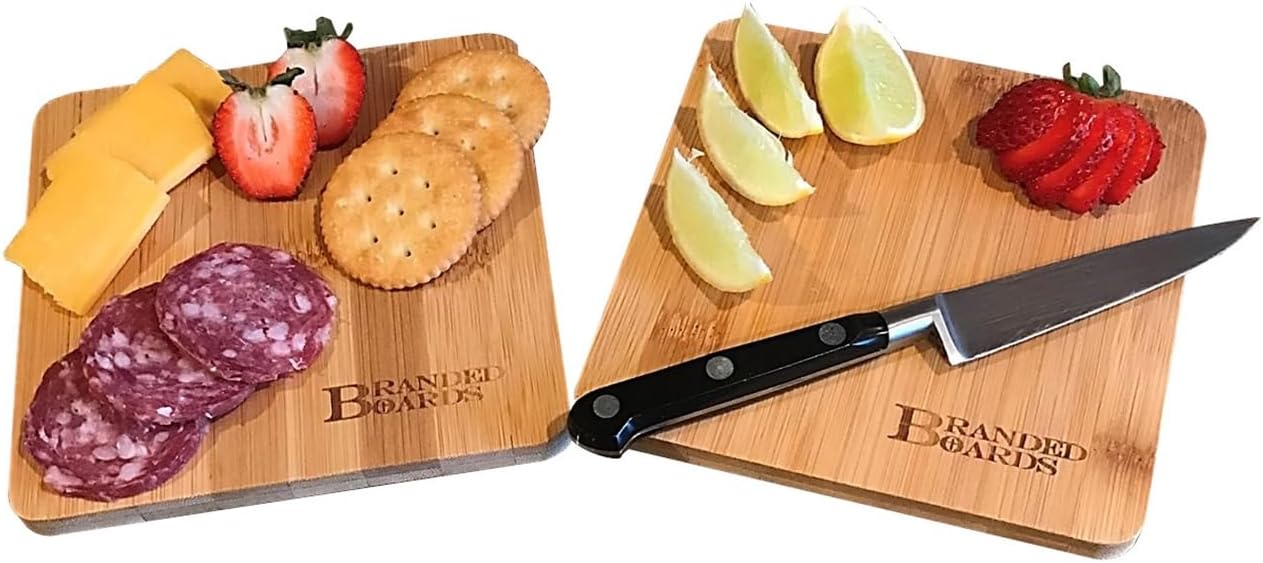 Small Mini All Natural Bamboo Cutting Board, Great for Apartments RV's Home Bar Charcuterie Backpacking Camping Bushcraft Dorm Rooms Picnics & Entertaining (1 Pack)