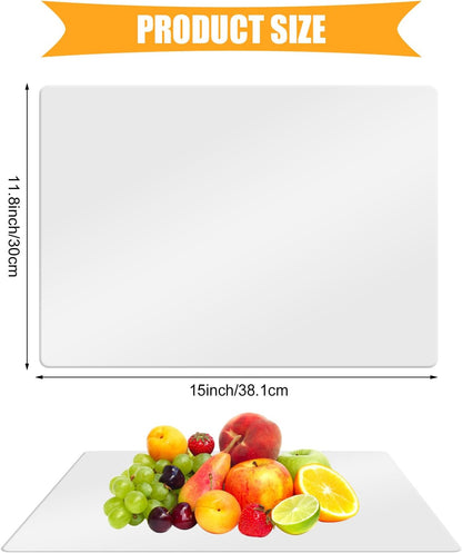 50 Pcs Plastic Cutting Boards for Kitchen, 15 x 11.8 Inch Flexible Frosted Cutting Mats, Clear Non-Porous Dishwasher Safe Chopping Boards, Non-Slip Plastic Placemats Table Mats