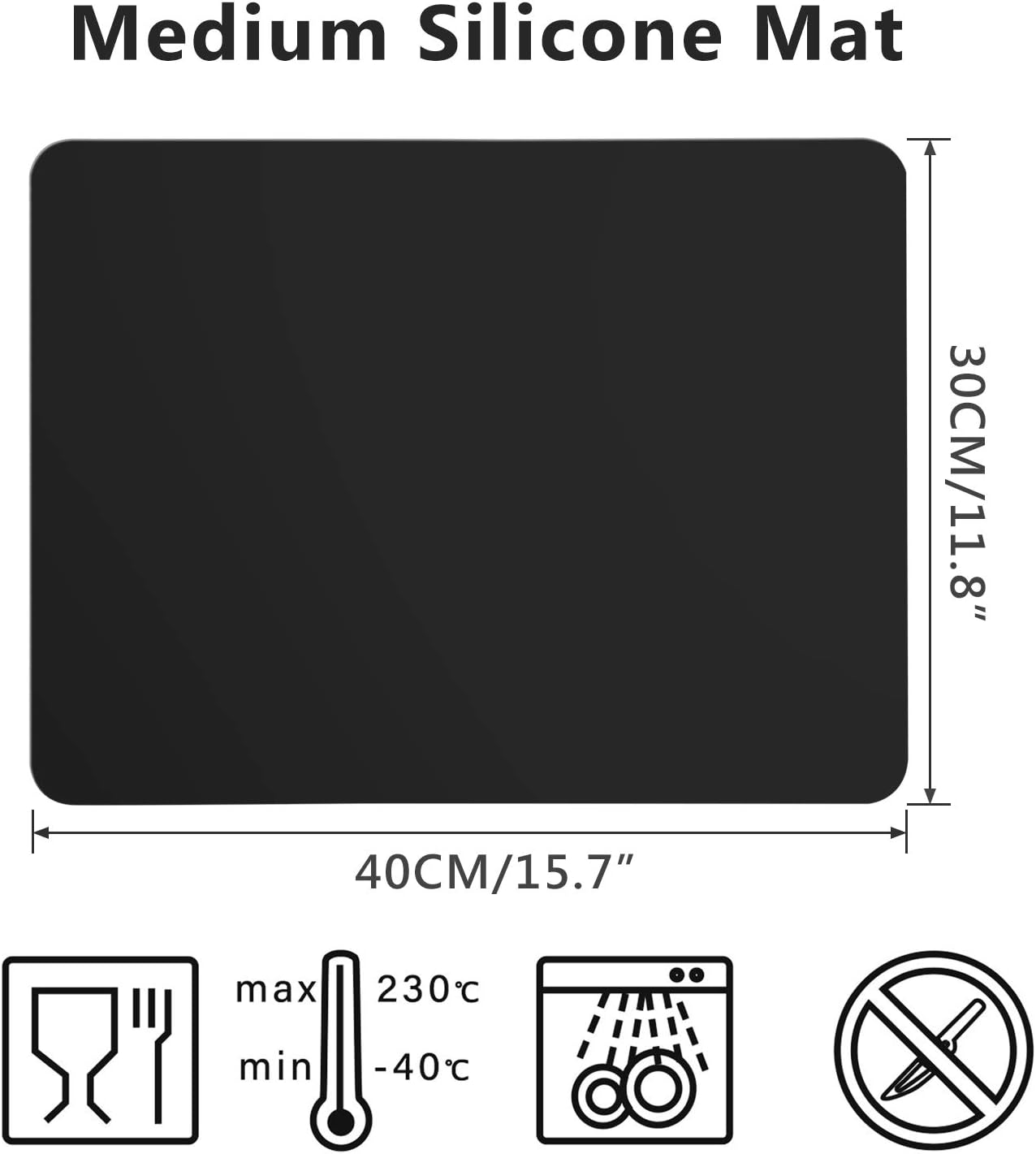 Gartful 2 Pack Silicone Crafting Mats, 15.7" x 11.8" Silicone Mat for Crafts, Large Heat Resistant Sheet for Jewelry Casting, Epoxy Resin, Painting, Counter Table Protector, Placemat, Nonstick, Black