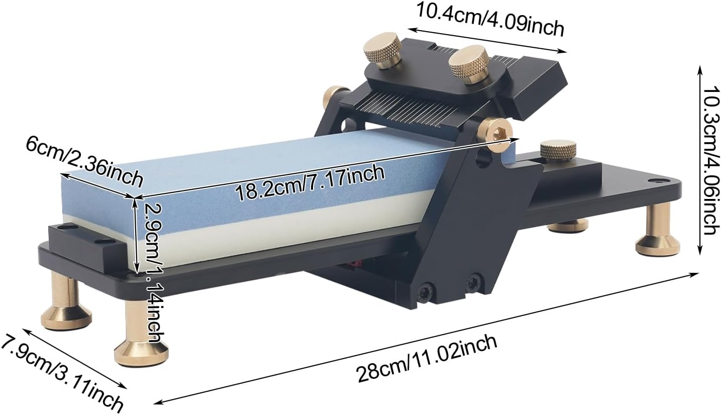 Fixed Angle Whetstone Set, Non-slip Sawinery Sharpening Jig with with 1000/6000 Whetstone, Knife Sharpening Polishing Stone with Fixed Angle Sharpener for Woodworking Carving Chisel Knife
