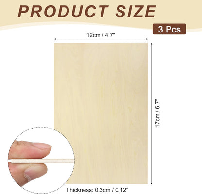 MECCANIXITY 5pcs Basswood Sheet 4" x 6" x 1/4" Unfinished Wood Plywood Boards for Painting Crafts, Laser, Cutting, Engraving