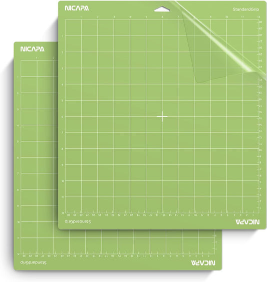12x12 inch Cutting Mat for Cricut Maker 3/Explore 3/Maker/Air /2/One (4pack-2x Standardgrip、Lightgrip、Stronggrip) Adhesive&Sticky Non-Slip Flexible Square Gridded Variety Cut Mats Set