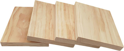 4PCS Rectangle Wood Boards Unfinished Wood Blocks for Crafting, 8x6x1in Blank Whittling Wooden Blocks for Wood Carving,Painting & Burning
