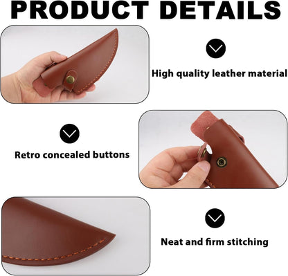6 Inch PU Leather Knife Sheath for Matsato Knives, Universal PU Leather Sheath with Belt Loop for Kitchen Chef and Boning Knives, Suitable for Knives with Blade Lengths of 6in/15.24cm or Less (Dark brown 1pcs)