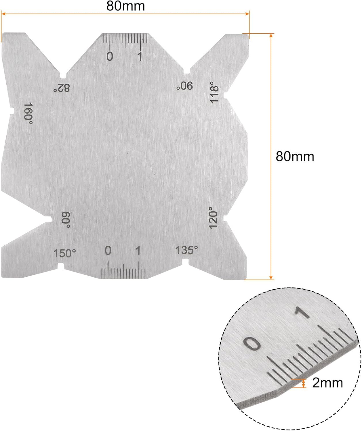 HARFINGTON Drill Bit Angle Gauges 60°-160° Drill Sharpening Gauge, Stainless Steel Angle Measuring Gage