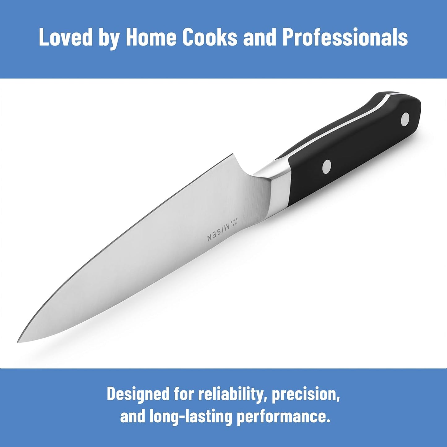 Misen 8" Chef Knife – High Carbon Japanese AUS-10 Stainless Steel – Hybrid German & Japanese Blade – Precision Kitchen Knife for Professionals & Home Cooks – Ultimate Cutting Performance - Green