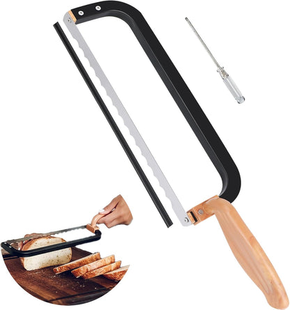 Bread Knife for Homemade Bread Bow Knife 16", Bread Saw Sourdough Slicer Aluminum Alloy Sourdough Cutter Suit for Left & Right Handed People to Cut Baguettes Vegetables Fruits 1Count