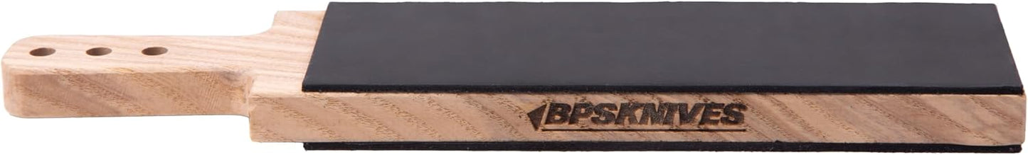 BPSKNIVES Knife Polishing Board for Careful Blade Polishing and Final Edge Refinement, Leather Strop with Polishing Compound for Knife Maintenance
