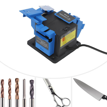 Multifunctional Electric Sharpener, 96W High Strength Drill Bit Grinding Machine Sharpening Machine with Four Anti-Slip Feet Knife,Scissor Sharpening Tool Applicable Drill 0.12-0.51inch (110V)