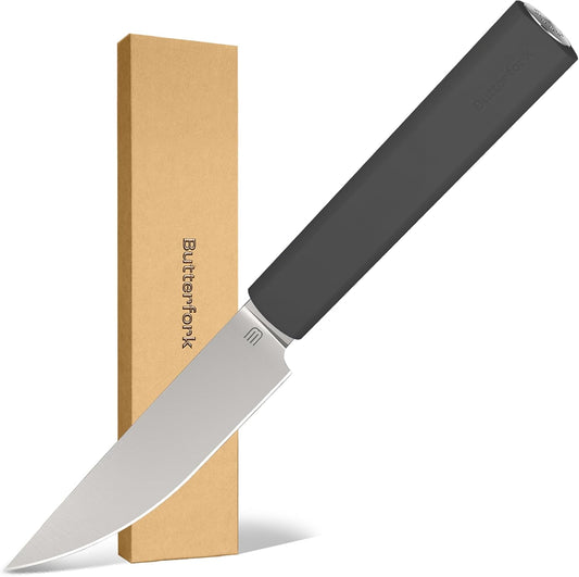 3.5 Inch Paring Knife, AR-RPM9 Steel Fruit Vegetable Knife with Ergonomic ABS Handle Oak Sheath, Ultra Sharp Kitchen Knife for Peeling Coring Cutting, Gift for Home Chefs