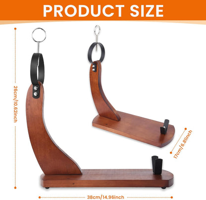 Ham Stand, Wooden Ham Stand, Ham Holder Stand for Carving Spanish Hams and Italian Prosciutto with Non-Slip Pads, Stable Sturdy Wood Board