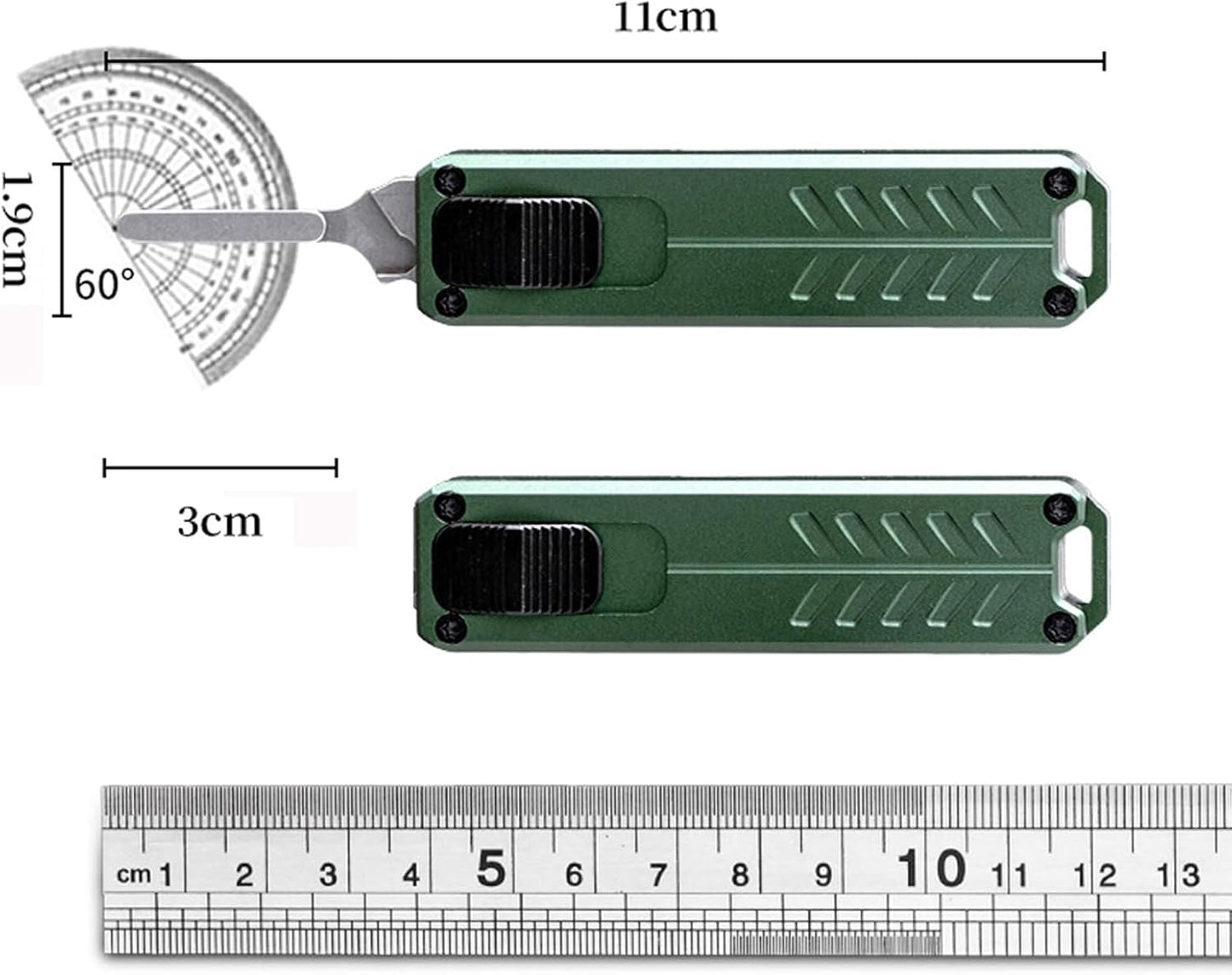 Automatic Utility Knife, Safety Auto Box Cutter Retractable, EDC Push Button Exacto Scalpel Knife, 10PCS #23 Razor Blades Pocket Knives with Clip