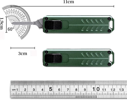 Automatic Utility Knife, Safety Auto Box Cutter Retractable, EDC Push Button Exacto Scalpel Knife, 10PCS #23 Razor Blades Pocket Knives with Clip