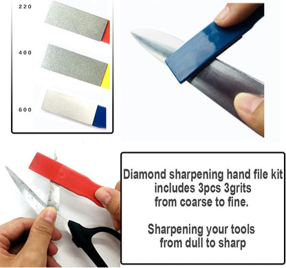 Diamond Knife sharpener Pocket Sharpening Stone #400/600 Double Sides Folding Portable Orange - 1pcs