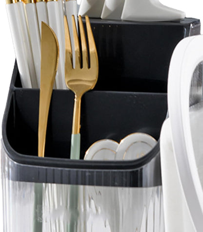 Kitchen Knife Holder,Universal Multifunctional Kitchen Storage Rack,Modern Fashionable Knife Utensil Organizer for Kitchen Countertop Cutting Board Pot Cover Chopsticks Fork(white)