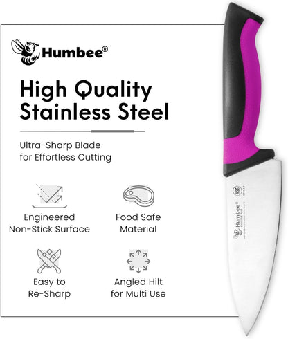 7.5-Inch Nakiri Knife, High Carbon Stainless Steel Hollow Grind Blade, Razor Sharp Edge, Ergonomic Non-Slip Handle, Cleaver Style, DT-50 Series, Orange