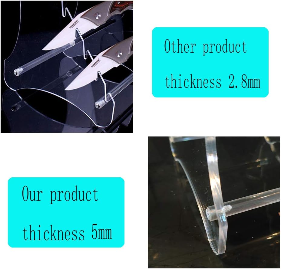 Clear Knife Display Rack Holder 8 Pcs,Thickening,2 Stand