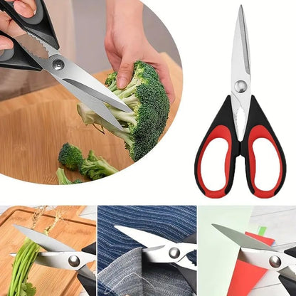 Kitchen Scissors All Purpose Heavy Duty, Kitchen Utensils Set, Stainless Steel Cooking Utensils Gadgets Meat Poultry Food Shears Dishwasher Safe Utility Tools Home (Orange, black and gray)
