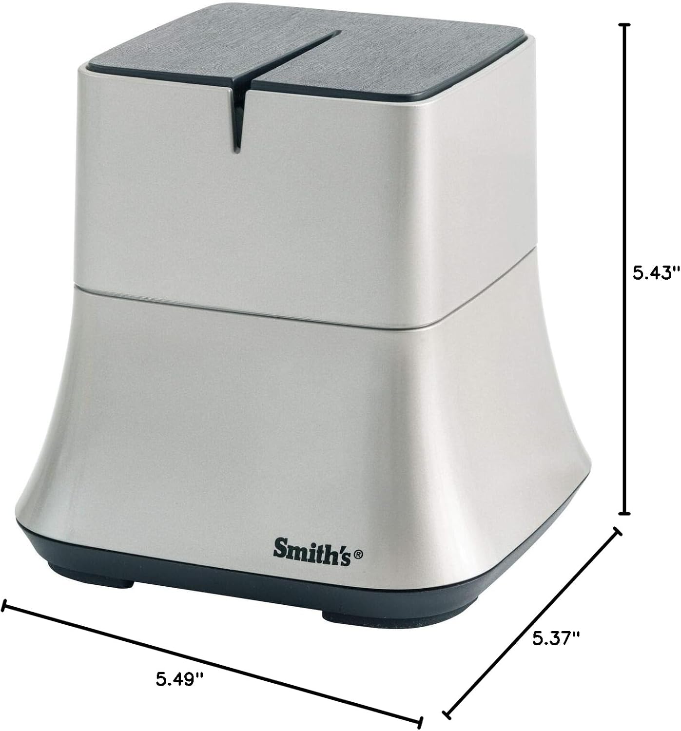 Smith's 51030 Mesa Single Slot Electric Knife Sharpener – Silver – Abrasive Sharpening Wheel + Blade Guides - Kitchen Gadgets – Quick Blade Sharpening – Compact Design – Straight Edge Blades