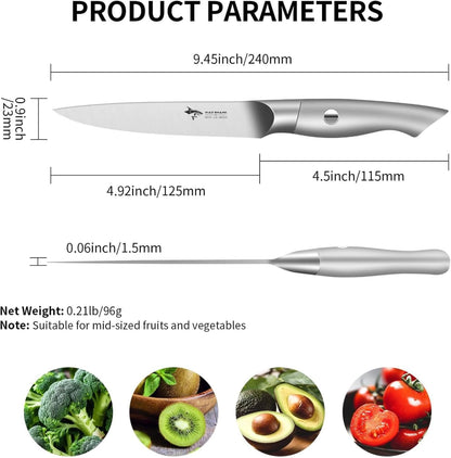 MAD SHARK Paring Knife 3.5 inch Paring Knives, Small Kitchen Knife, Ultra Sharp German Stainless Steel Vegetable Knives, Ergonomic Handle Design, Unique Gift for Men/Women