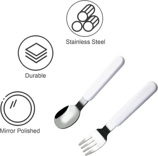 VANRA 3-Piece Children Knife Spoon Fork Set 18/10 Stainless Steel Child Flatware Set Kids Utensils Set with Case for Lunch Box (Fork Spoon Knife Combo)