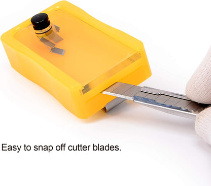 NEWISHTOOL Blade Disposal Container Storage Box, Safety to Dispose of Most 9mm 18mm Snap Off Utility Knife Blades, Portable Plastic Blades Breaker Bank with Magnet and Clip