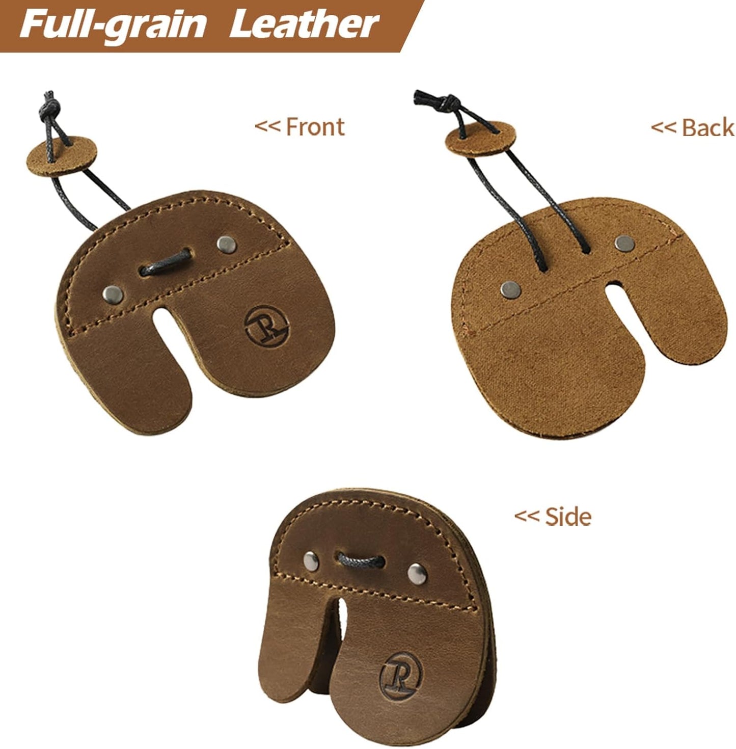Ringsun Leather Archery Finger Tabs,Handmade Archery Finger Guard for Shooting Practice Gear, Recurve Bow Fingers Tab