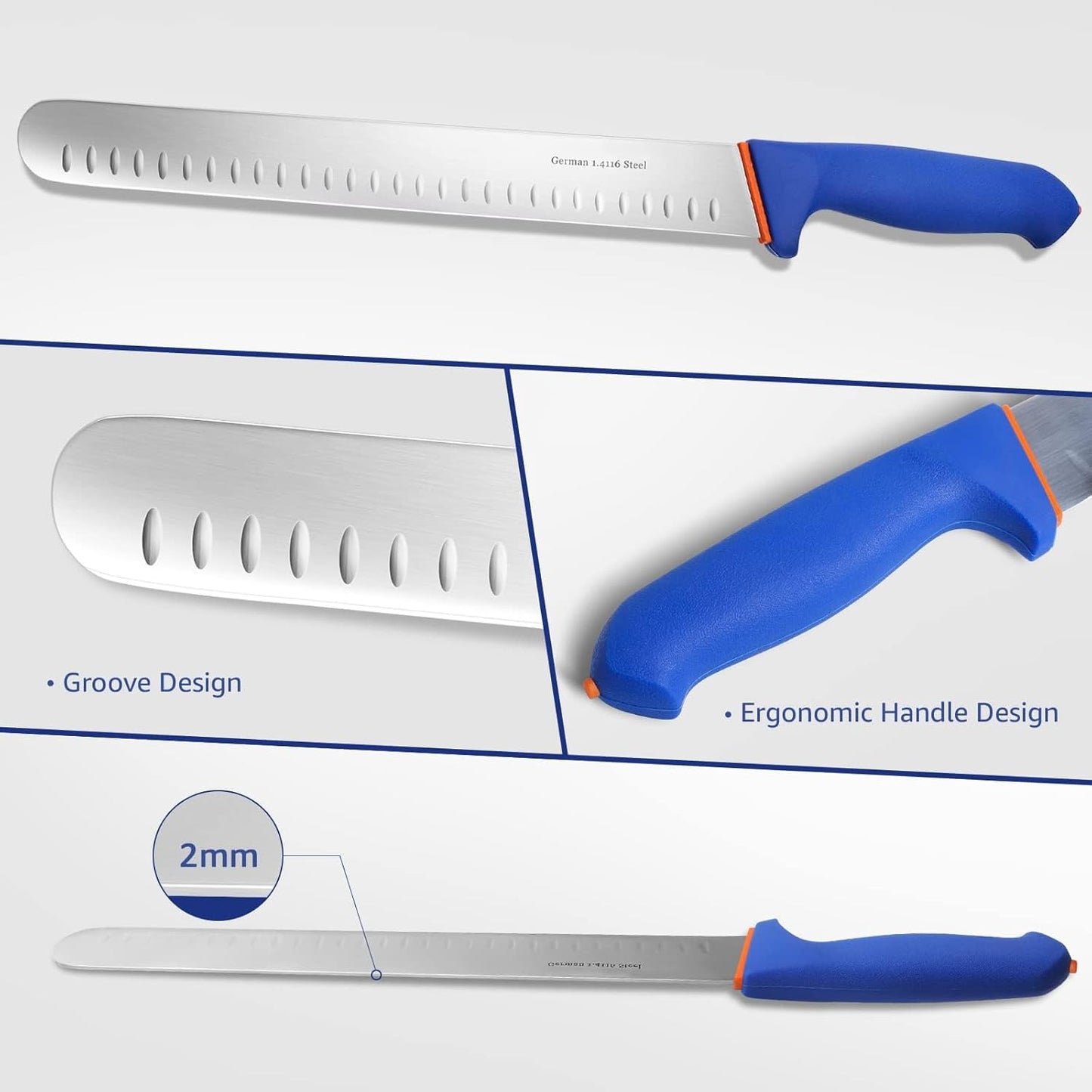 DRAGON RIOT 3 Pcs Butcher Knife Set, Stainless Steel Boning & Carving Knives, Sharp Kitchen Cutlery for Meat Cutting Trimming, Perfect for Home Kitchen, Outdoor Camping BBQ & Holiday Gift