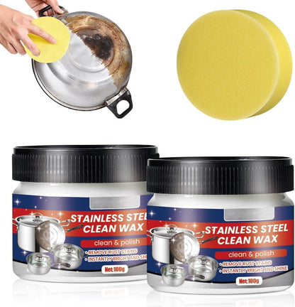 2025 New Premium Rust Remover for Kitchen and Home, Stainless Steel Scratch Remover for Appliances for Oven, Sink, Fridge & Cookware, Cleans Grease, Scuffs & Restores Shine (1)