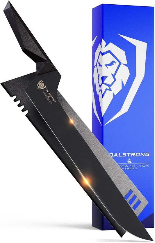 DALSTRONG Slicing Knife - 12 inch - Carving Offset Blade - Shadow Black Series - Black Titanium Nitride Coated - High Carbon 7CR17MOV-X Vacuum Treated Steel- Sheath - NSF Certified - Bread, Ham Slicer