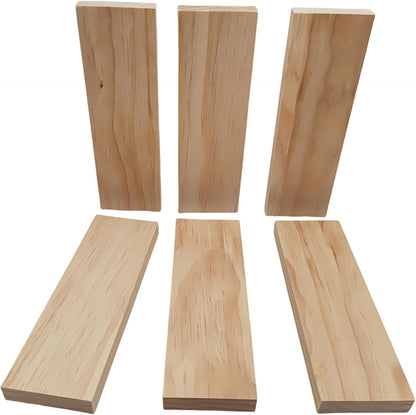 4PCS Rectangle Wood Boards Unfinished Wood Blocks for Crafting, 8x6x1in Blank Whittling Wooden Blocks for Wood Carving,Painting & Burning