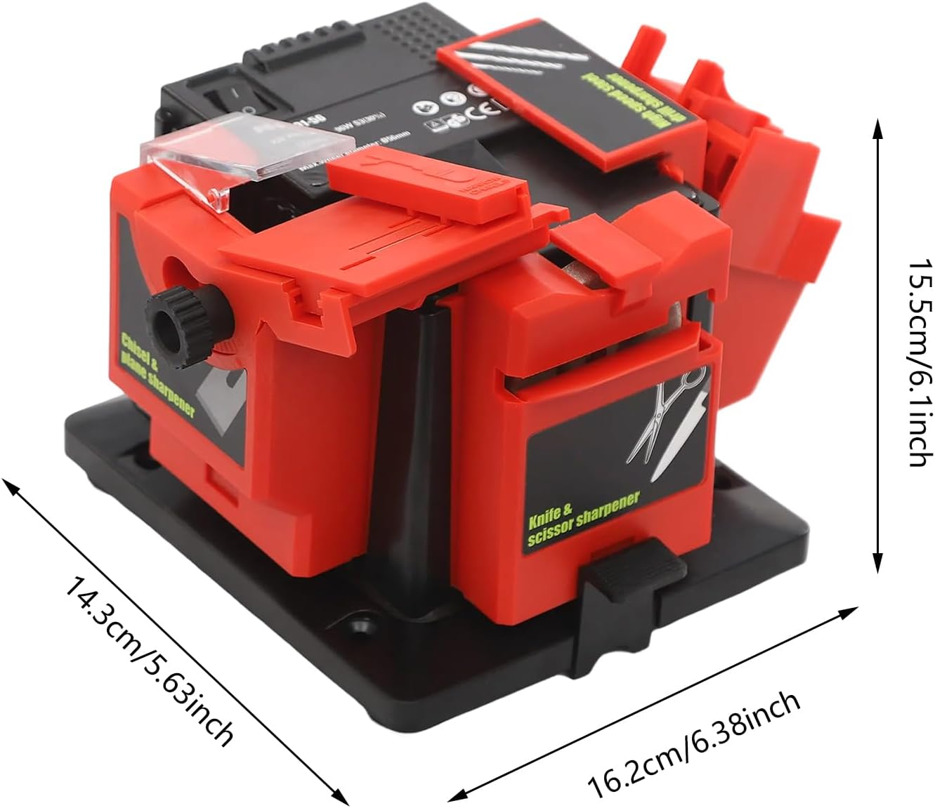 3-in-1 Multifunctional Electric Sharpener 96W, Universal Sharpening Station for Knives, Chisels, Drills & Scissors, Adjustable Angle, Emery Grinding Wheel