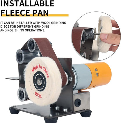 Mini Electric Belt-Sander Knife-Sharpener Sanding Machine - Small Bench Grinder Kit 7 Speed Adjustable Power Polisher DIY Polishing Grinding Tool For Knife Making, Wood Metal Working, Handcraft