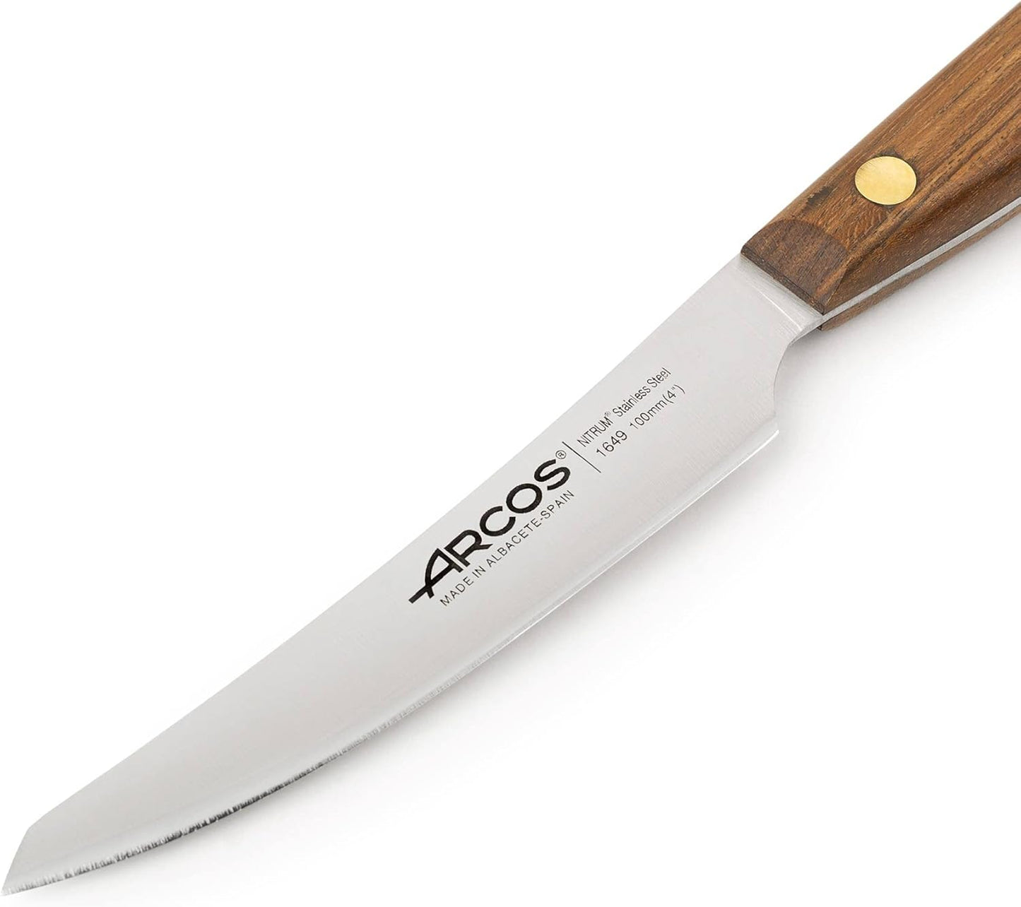 Arcos Deba Knife 7 Inch Stainless Steel. Japanese Kitchen Knife for Fish, Meat and Vegetables. Ovengkol Wood Handle 100% natural FSC and 170mm Blade. Series Nordika. Color Brown.