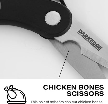 Kitchen Scissors with Magnetic Holder Heavy Duty Magnetic Scissors for Fridge, Kitchen Shears Magnet Sheath Set for Food Meat Pizza Herb Vegetables, Black