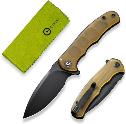 CIVIVI Folding Pocket Knife for EDC, Small Mini Praxis Knife for Men Women, 2.98" Damascus Blade Guibourtia Wood Handle, Sharp Camping Hiking Knives C18026C-DS1