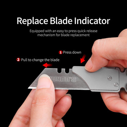 Titanium Utility Knife with Clip Mini Pry Bar EDC Box Cutter Flipper Pocket Knife For Outdoor