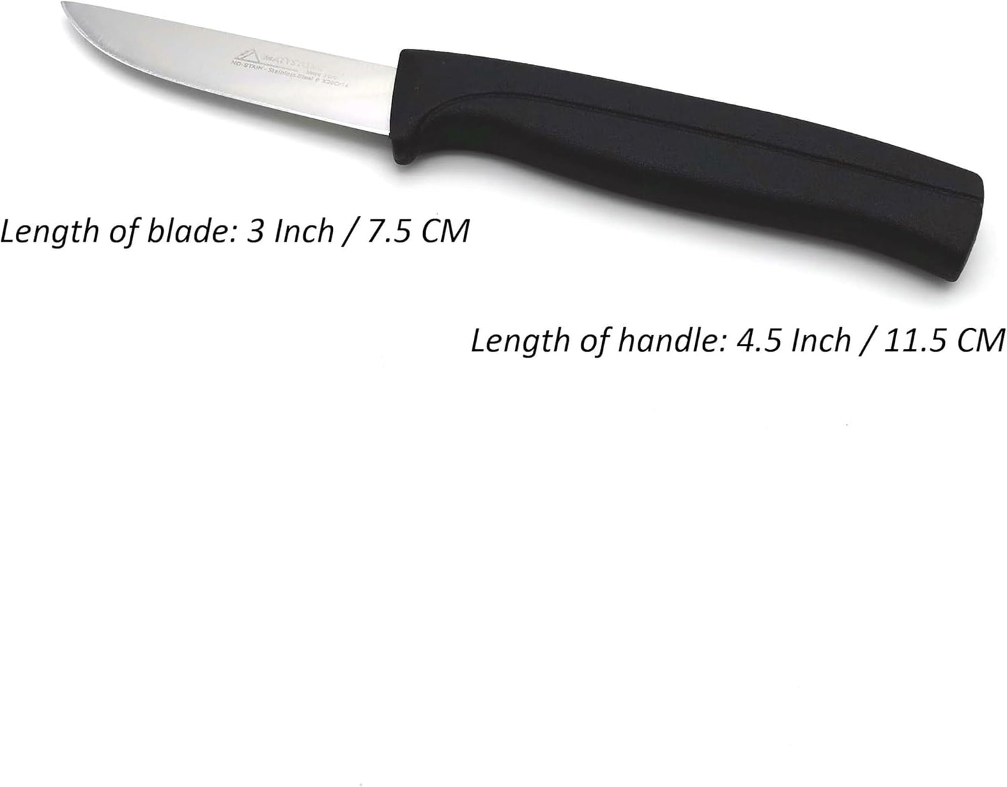 Kitchen Utility Knife - MATTSTONE HILL 4 Inch Paring Knife, Small Fruit & Vegetable Knife, Premium German Stell Blade, Black Handle