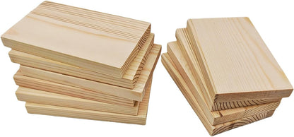 4PCS Rectangle Wood Boards Unfinished Wood Blocks for Crafting, 8x6x1in Blank Whittling Wooden Blocks for Wood Carving,Painting & Burning