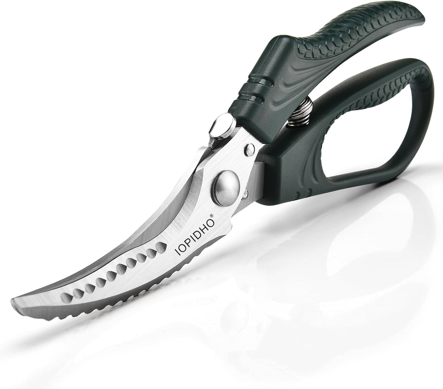 Heavy Duty Poultry Shears, Kitchen Shears with Non-Slip Handle & Safety Lock, All Purpose Kitchen Scissors for Chicken, Meat Cutting, Turkey, Fish, Vegetables, Spring Loaded, Dishwasher Safe