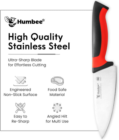 7.5-Inch Nakiri Knife, High Carbon Stainless Steel Hollow Grind Blade, Razor Sharp Edge, Ergonomic Non-Slip Handle, Cleaver Style, DT-50 Series, Orange