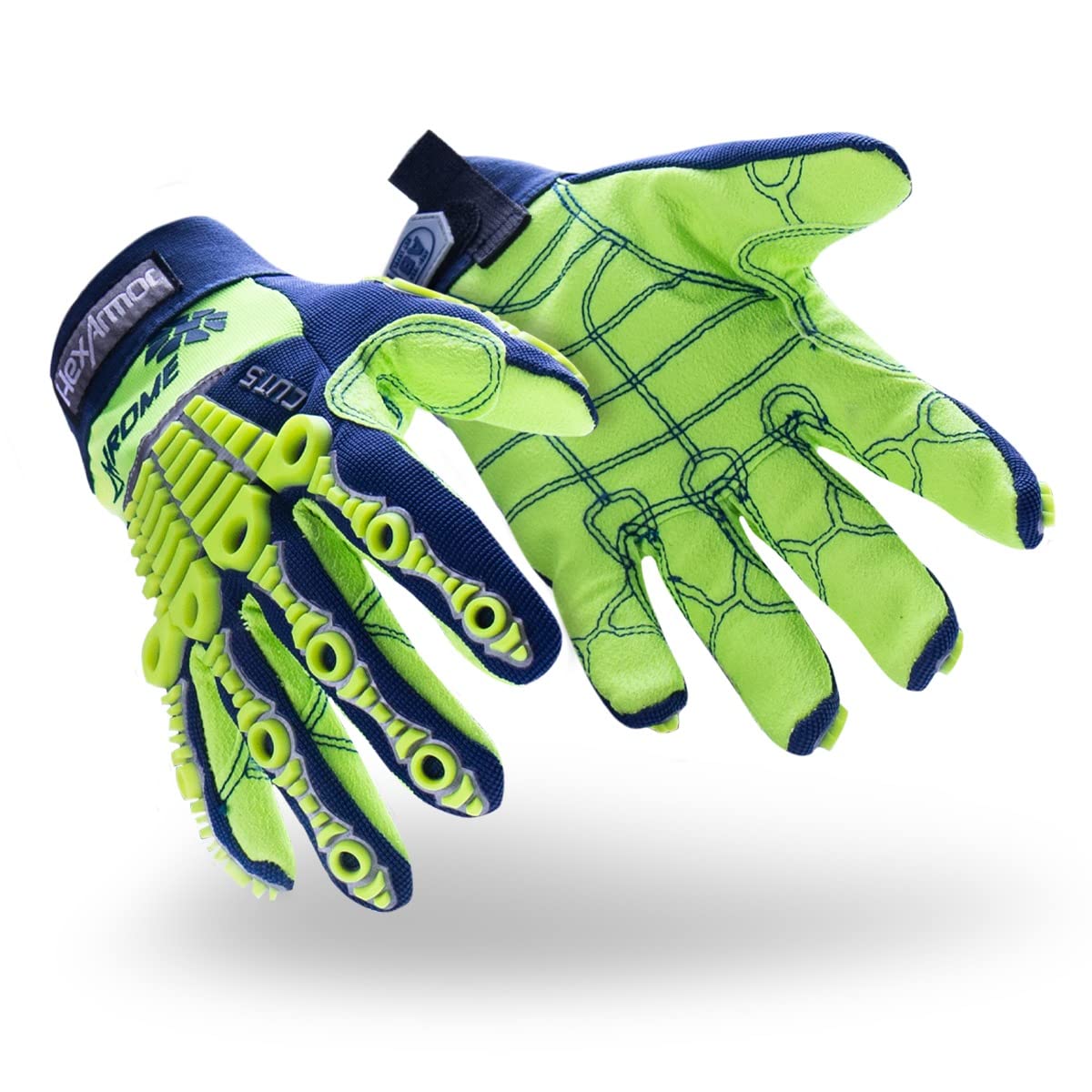 HexArmor Cut-Resistant Impact Protection PU Palm Work Gloves | Rig Lizard® Series 2095 | Large