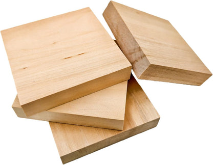 Unfinished Basswood Blocks for Crafts, Wood Craft Panels for Art, Engraving, Painting, DIY Projects, Chip Carving, Fretwork (7.87 x 3.93 x 0.78 in)
