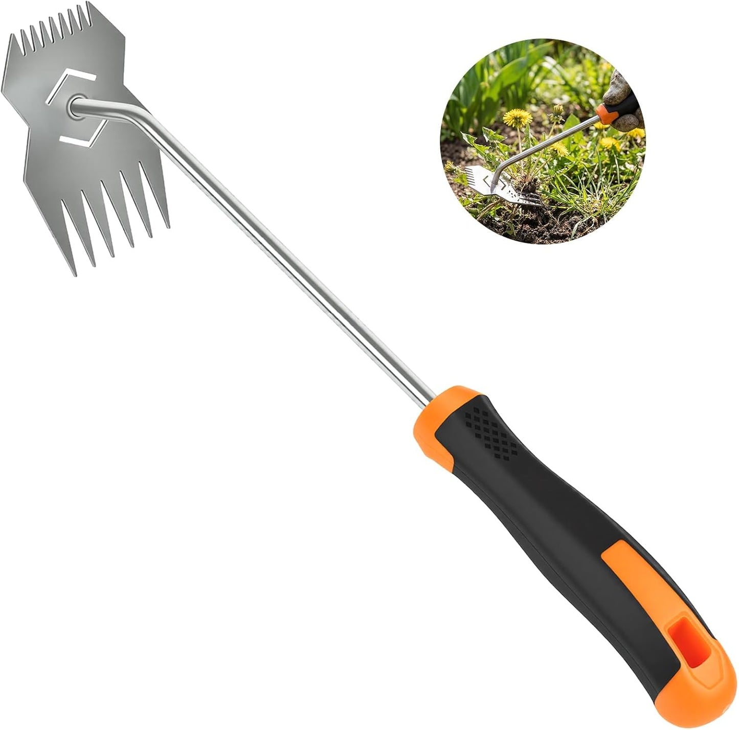 Weeder Tool,2026 Portable Weeding Tool,Stainless Steel Garden weed pulling tool,Adopt Anti slip Rubber handle,conforms to ergonomic curves,Suitable For Vegetable Cultivation And Horticulture on Farms
