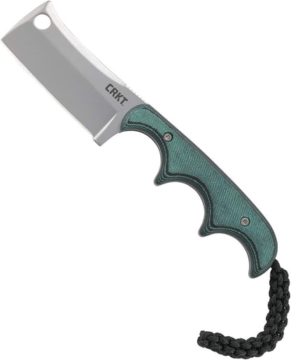 CRKT Minimalist Bowie Outdoor Survival Fixed Blade Knife with Sheath: Stainless Steel Plain Edge Blade, Micarta Handle, 2387