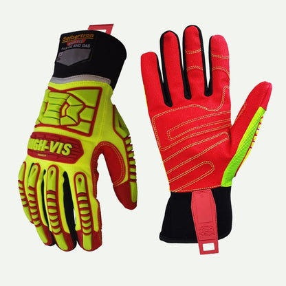 Seibertron High-Vis Series Cut Resistant Reducing Anti-Impact Mechanics Heavy Duty Safety Rescue Oil and Gas Gloves