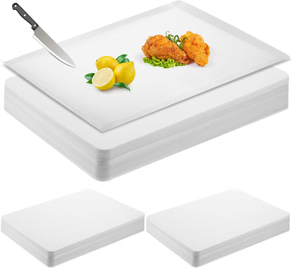Hushee 120 Count Disposable Cutting Board Sheets 15 x 10. 6 Inch Disposable Sheets Flexible Plastic Sheet Cutting Mat Large Chopping Boards for Kitchen Cooking Traveling Camping Tailgating BBQ