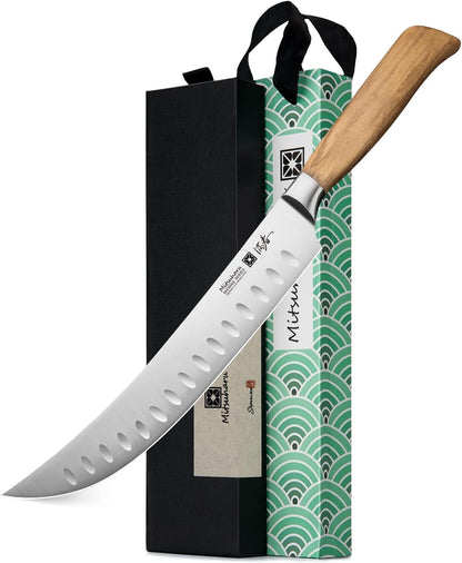 Mitsuharu 6" Fillet Knife for Meat Cutting, SHOMAN Series Sharp Boning Knife with Olive Wood Handle, German Steel Fillet Knife, Super Sharp for Lamb Pork Shoulder Fish